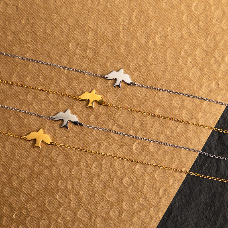 Collier oiseau or/argent double Lovely Birds