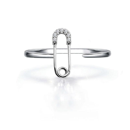 Bague strass argent épingle à nourrice bohème chic - BohemeForever