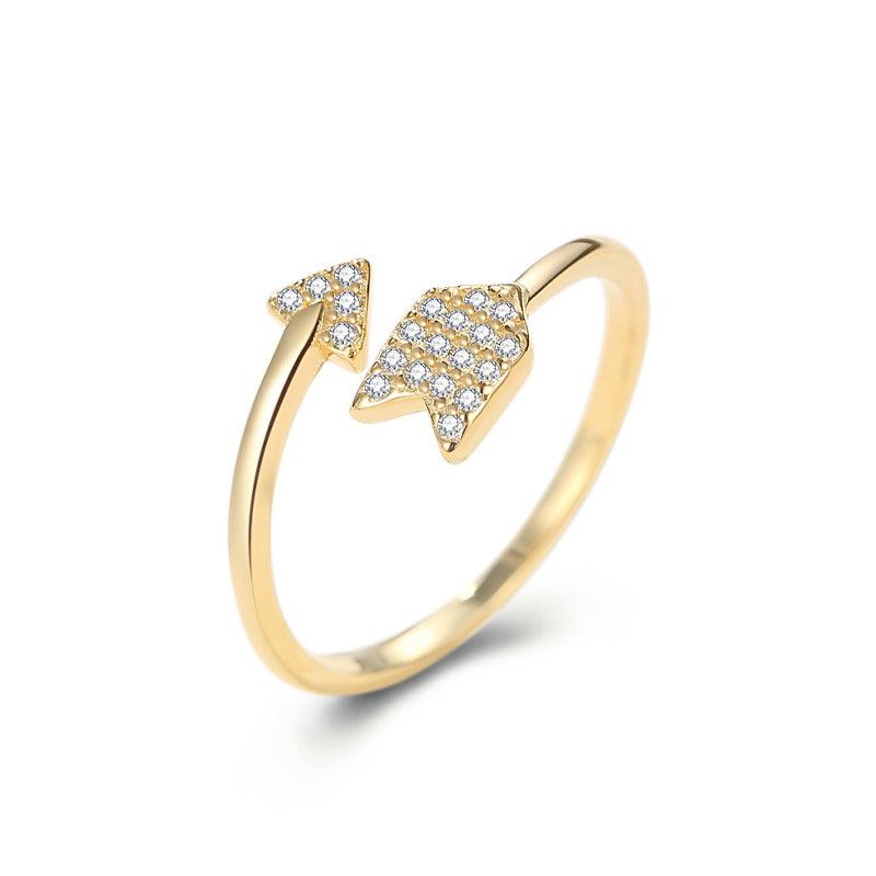 Bague fleche or et strass tendance bohème chic