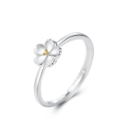 Bague argent fleur à boutons d'or bohème chic - BohemeForever