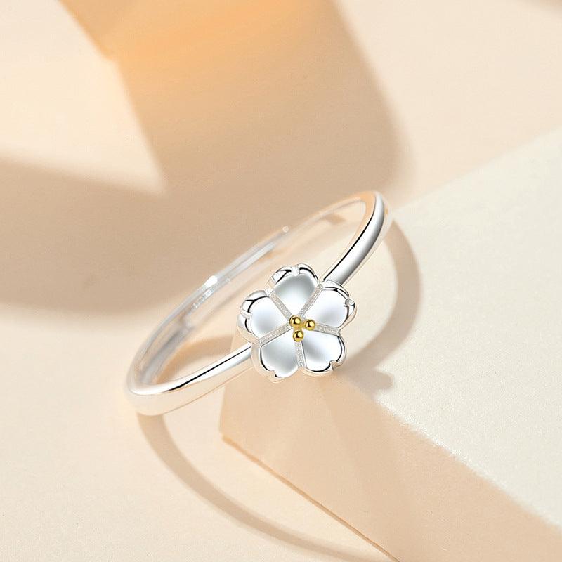Bague argent fleur à boutons d'or bohème chic - BohemeForever
