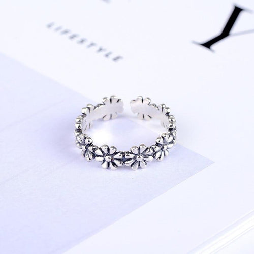 Bague argent fleurs d'argent bohème chic - BohemeForever