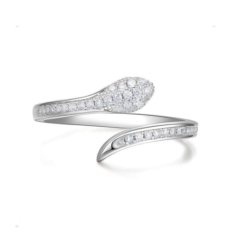 Bague serpent argent et strass tendance bohème chic