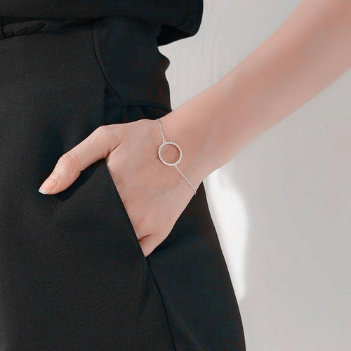 Bracelet cercle argent et strass bohème chic - BohemeForever