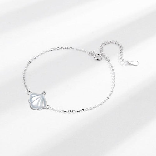 Bracelet coquillage femme blanc nacré et pierres bohème chic - BohemeForever