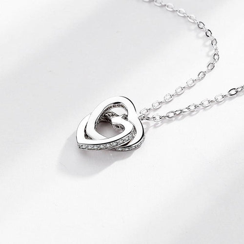 Collier double coeur argent bohème chic - BohemeForever