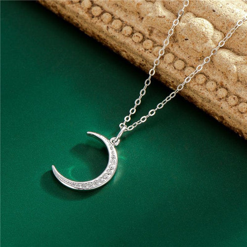 Collier croissant de lune strass bohème chic - BohemeForever