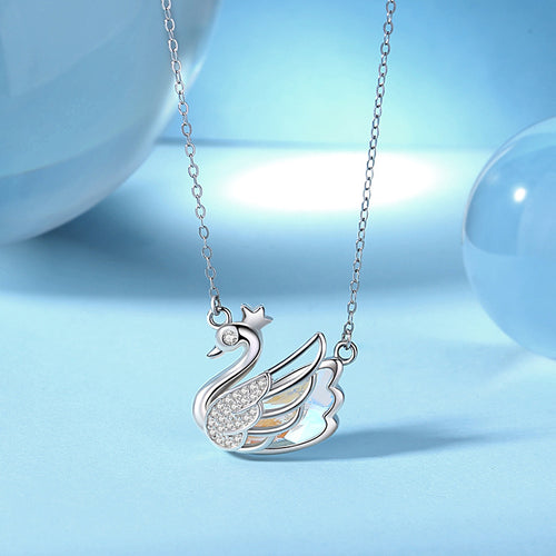 Collier cygne argent tendance bohème chic