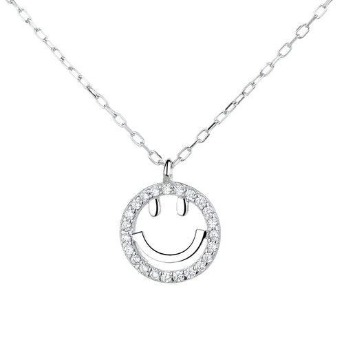 Collier smiley argent tendance bohème chic