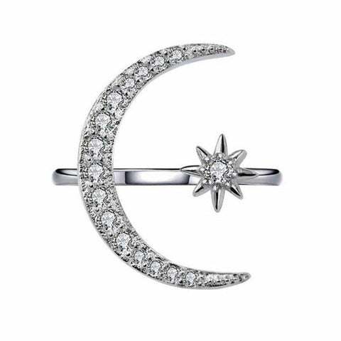 Bague strass argent épingle à nourrice bohème chic
