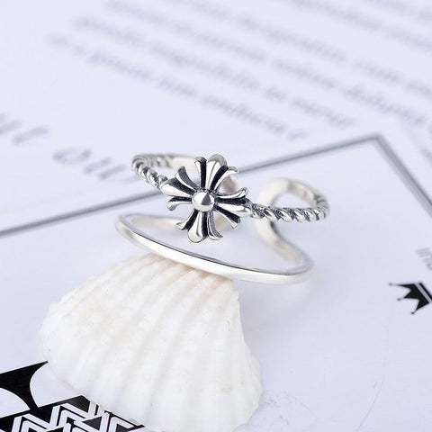Bague strass argent épingle à nourrice bohème chic