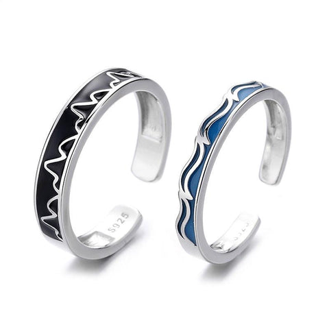 Bagues couple argent mains d'amour bohème chic